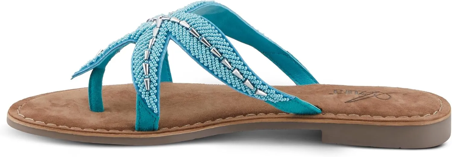 Azura Women's Starry Leaher Slide Sandal - Star-Designed Beaded with Jewels Leaher Slide Sandal - Star-Designed Beaded with Jewels