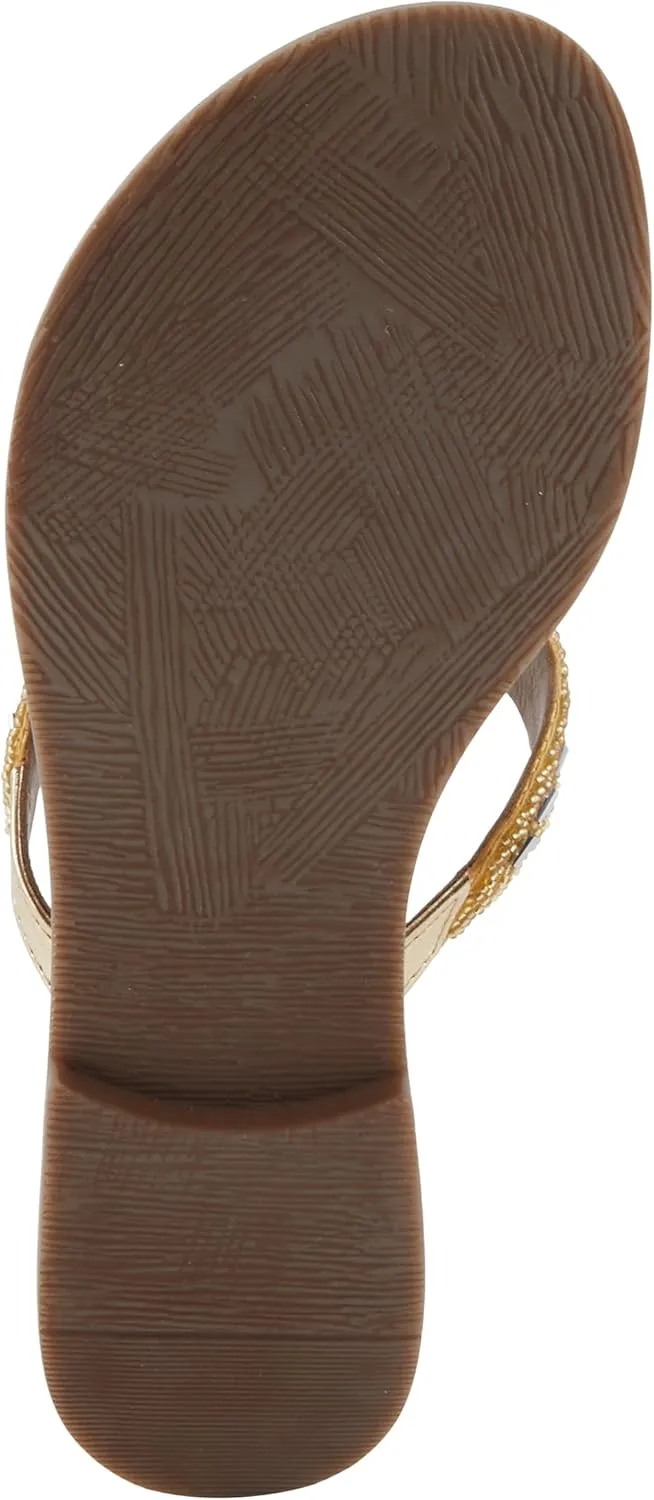 Azura Women's Starry Leaher Slide Sandal - Star-Designed Beaded with Jewels Leaher Slide Sandal - Star-Designed Beaded with Jewels