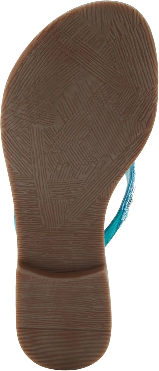 Azura Women's Starry Leaher Slide Sandal - Star-Designed Beaded with Jewels Leaher Slide Sandal - Star-Designed Beaded with Jewels