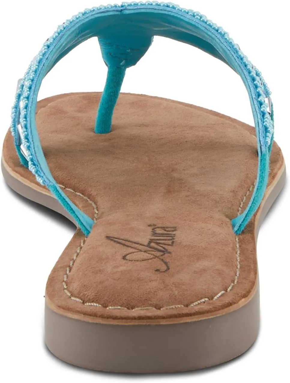 Azura Women's Starry Leaher Slide Sandal - Star-Designed Beaded with Jewels Leaher Slide Sandal - Star-Designed Beaded with Jewels