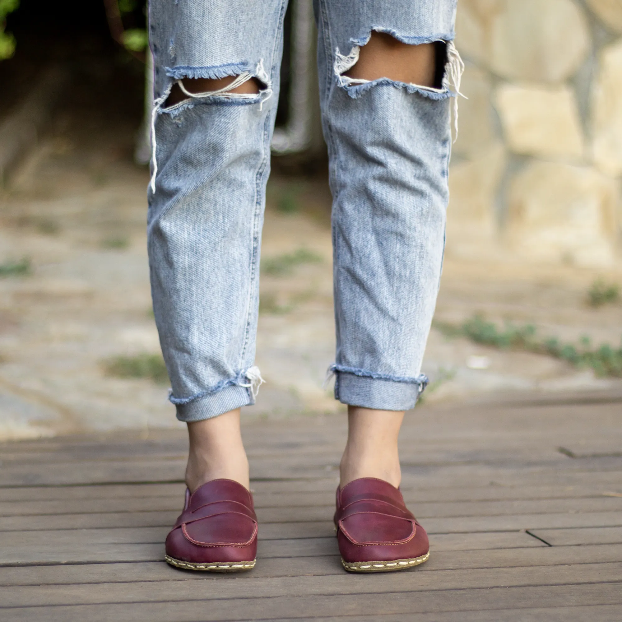 Barefoot Earthing Shoes Crazy Burgundy Women