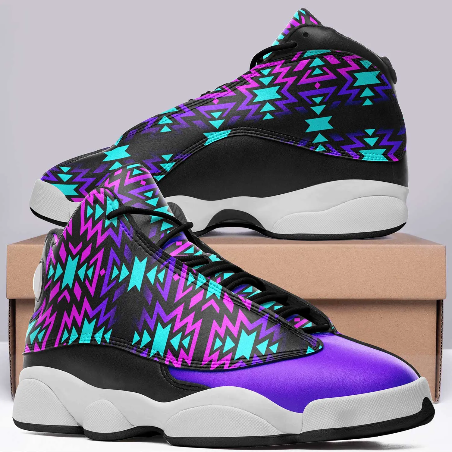 Black Fire Winter Sunset Isstsokini Athletic Shoes