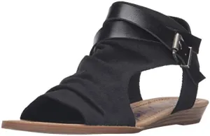 Blowfish Malibu Women's Balla Wedge Sandal Black Open Toe Sandals (9)