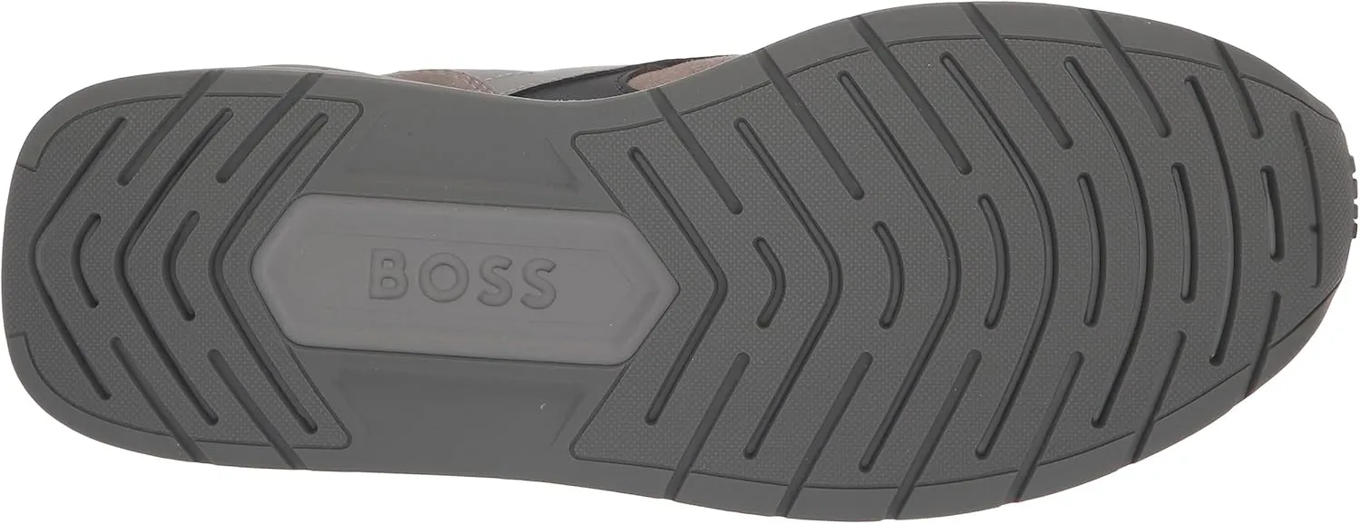BOSS Men's Leather Low Profile Run Inspired Sneaker