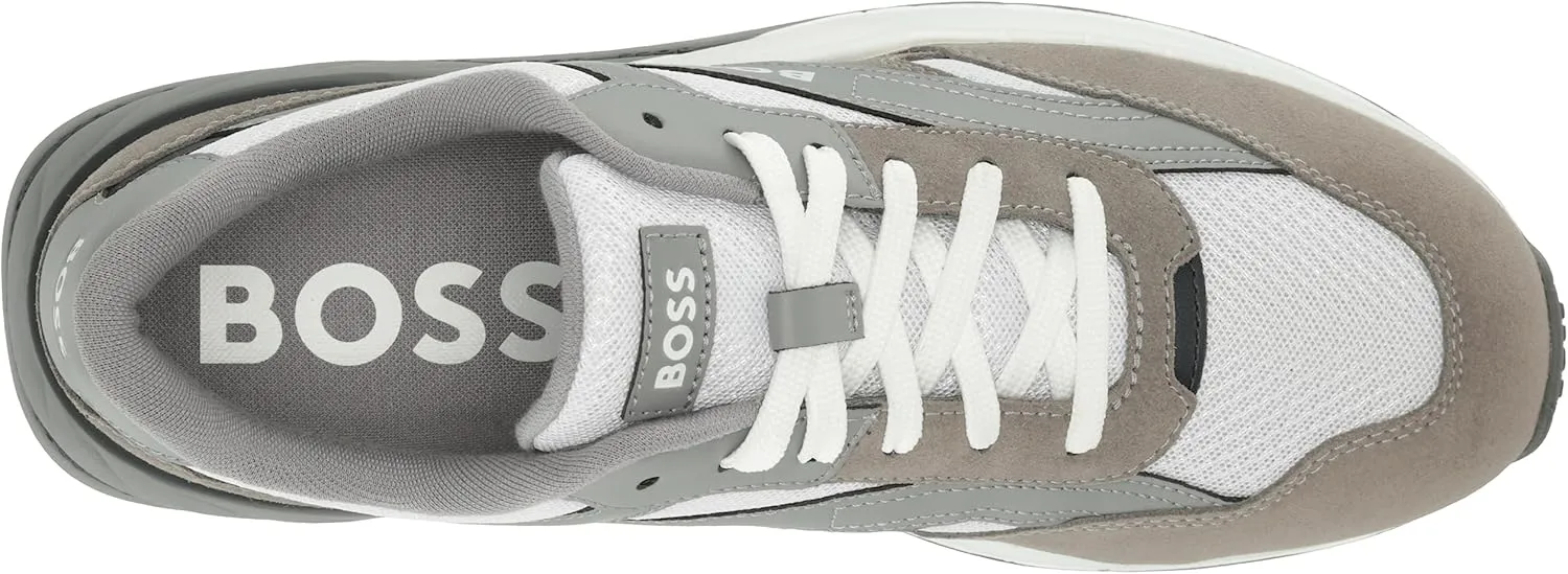 BOSS Men's Leather Low Profile Run Inspired Sneaker
