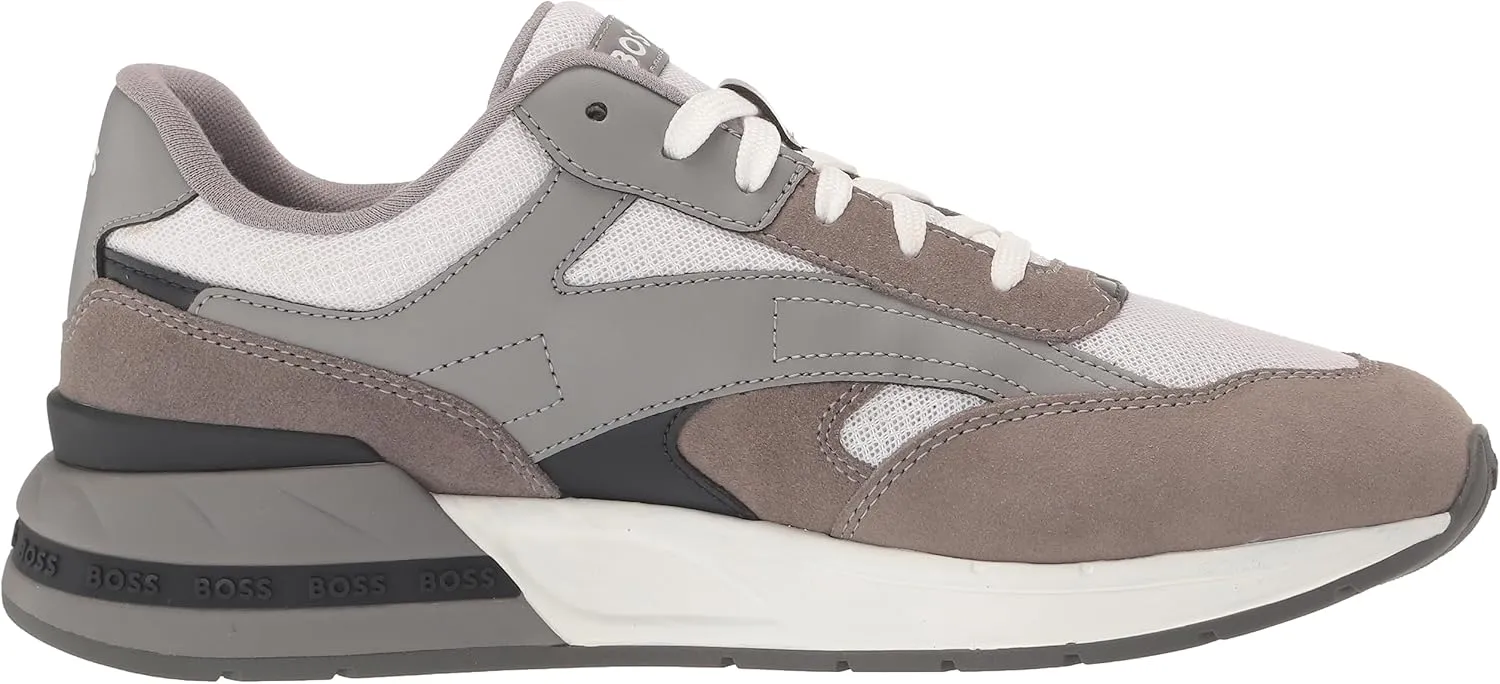 BOSS Men's Leather Low Profile Run Inspired Sneaker