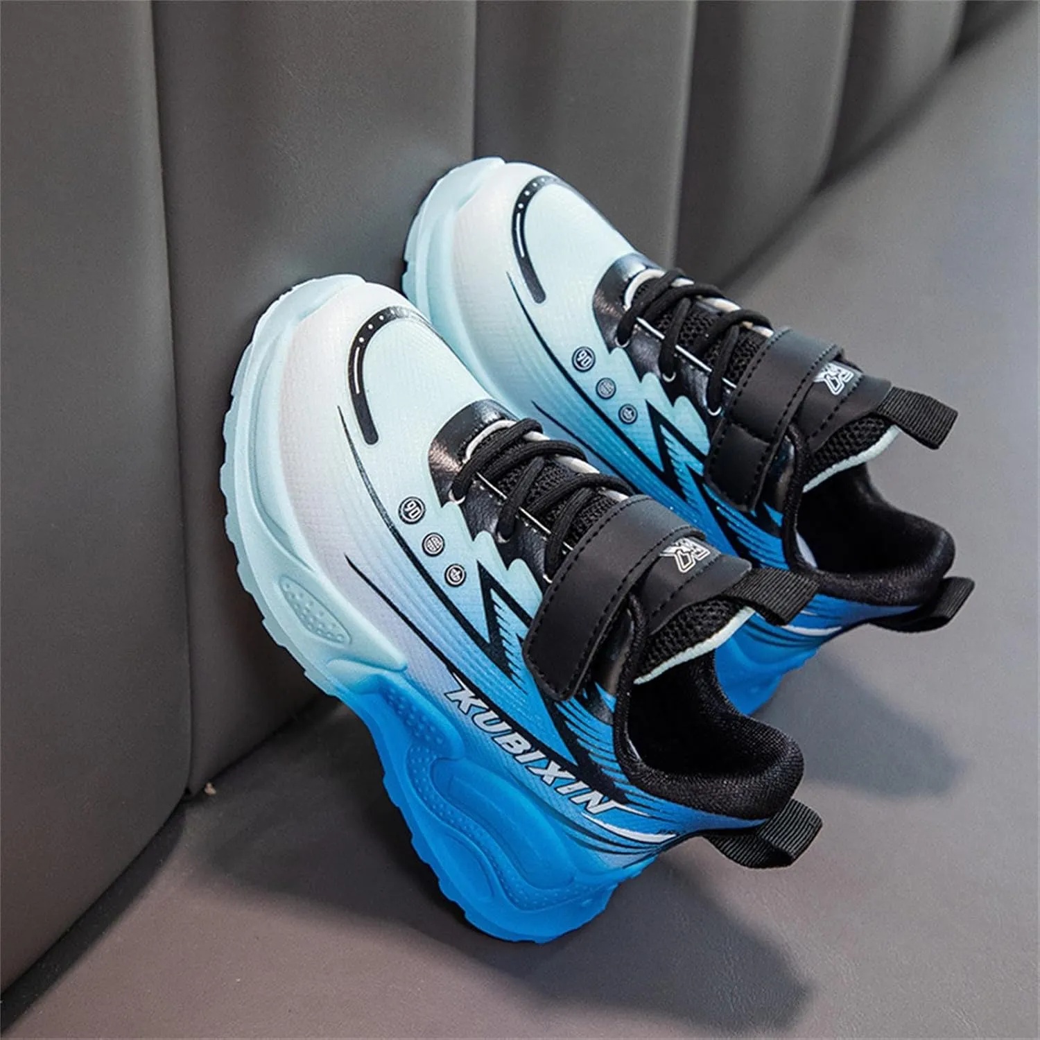 Boys Basketball Shoes, Kids High Top Sneakers, Youth Thick Sole Non Slip Comfortable Shoes with Adjustable Strap
