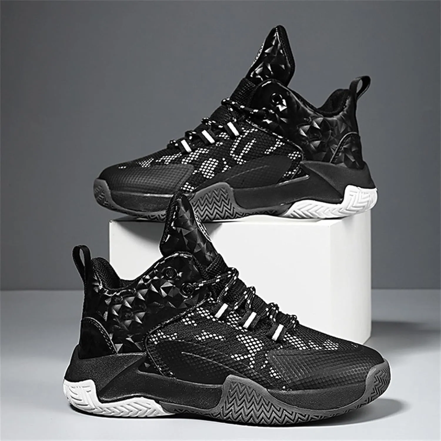 Boys Basketball Shoes Kids Trainers Comfort High Top Sport Athletics Shoes Baby Girl Non Slip Tied Shoes Sneakers