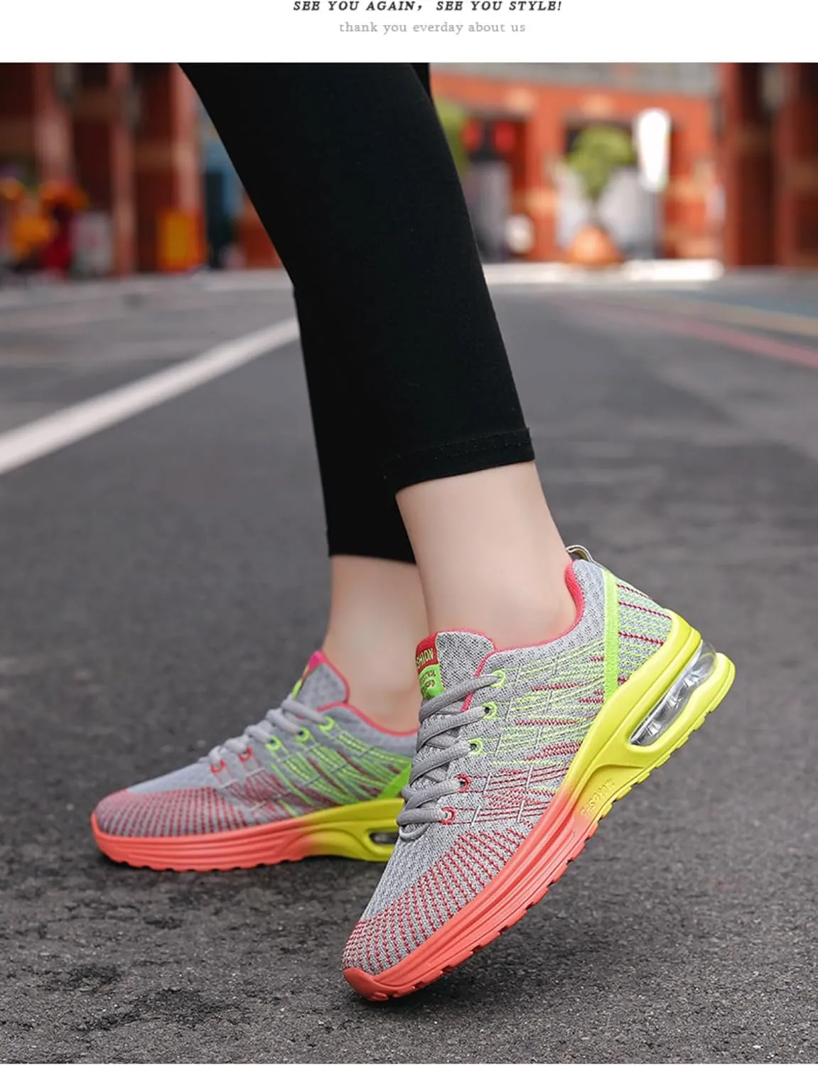 Breathable Mesh Y2K Colorful Running Sneakers for Daily Jogging with Lightweight Comfort Air Cushion Unique Multicolor Design