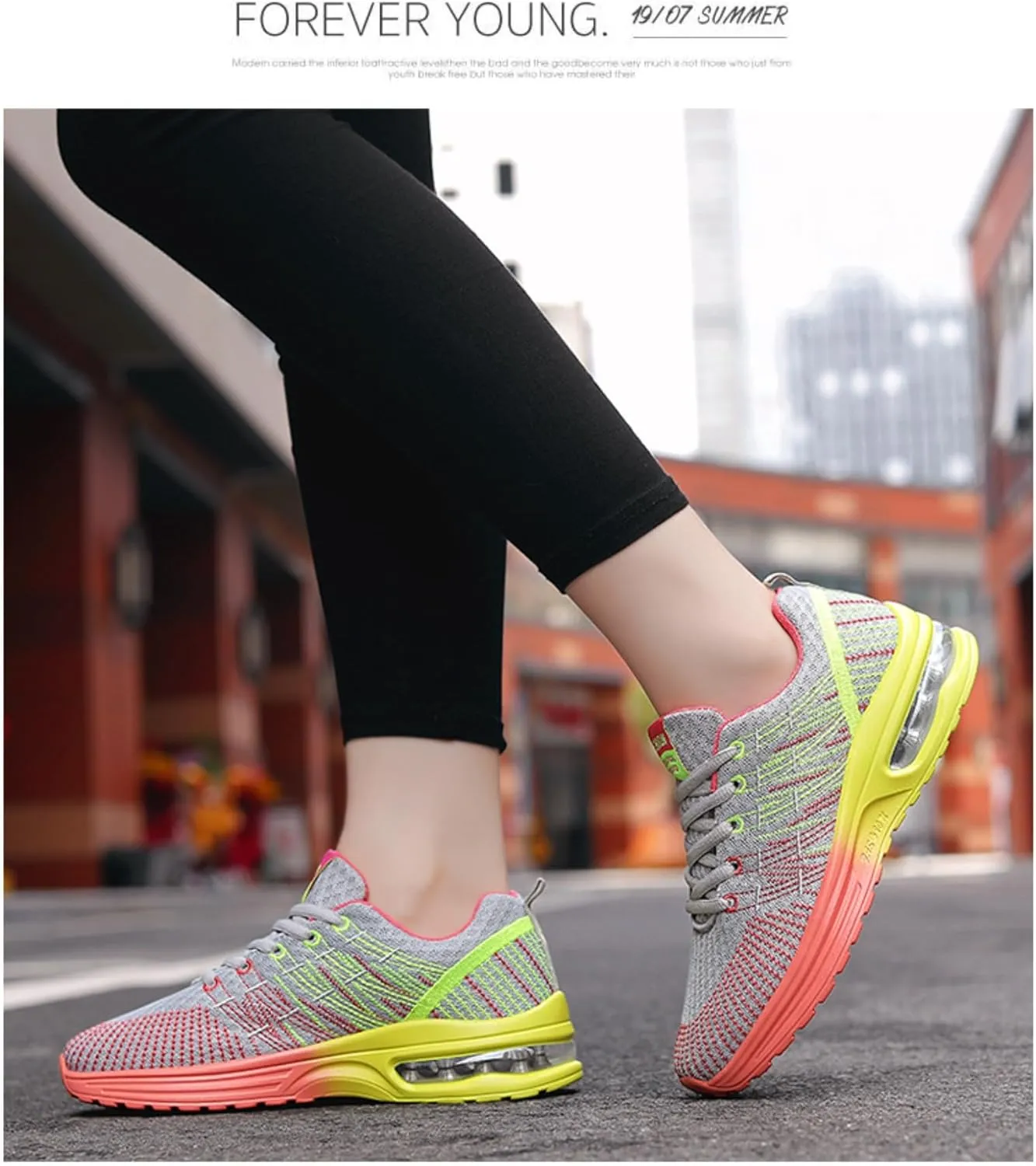 Breathable Mesh Y2K Colorful Running Sneakers for Daily Jogging with Lightweight Comfort Air Cushion Unique Multicolor Design