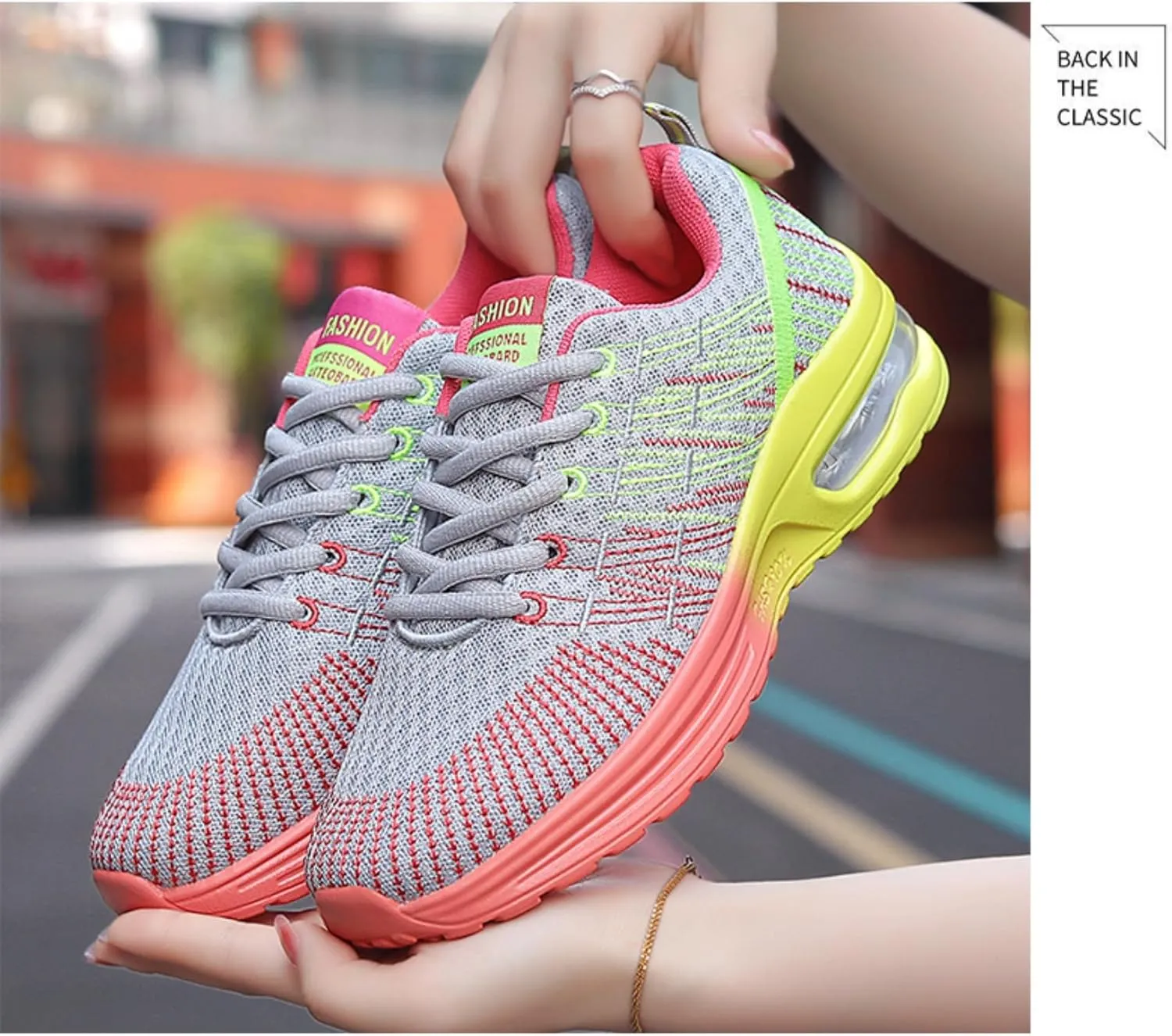Breathable Mesh Y2K Colorful Running Sneakers for Daily Jogging with Lightweight Comfort Air Cushion Unique Multicolor Design