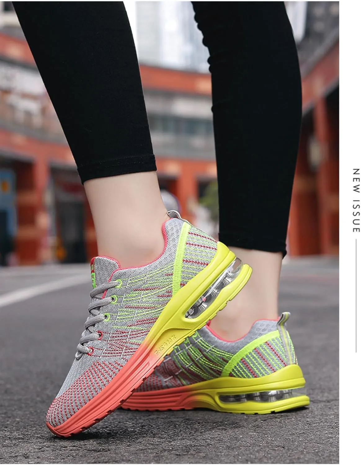 Breathable Mesh Y2K Colorful Running Sneakers for Daily Jogging with Lightweight Comfort Air Cushion Unique Multicolor Design