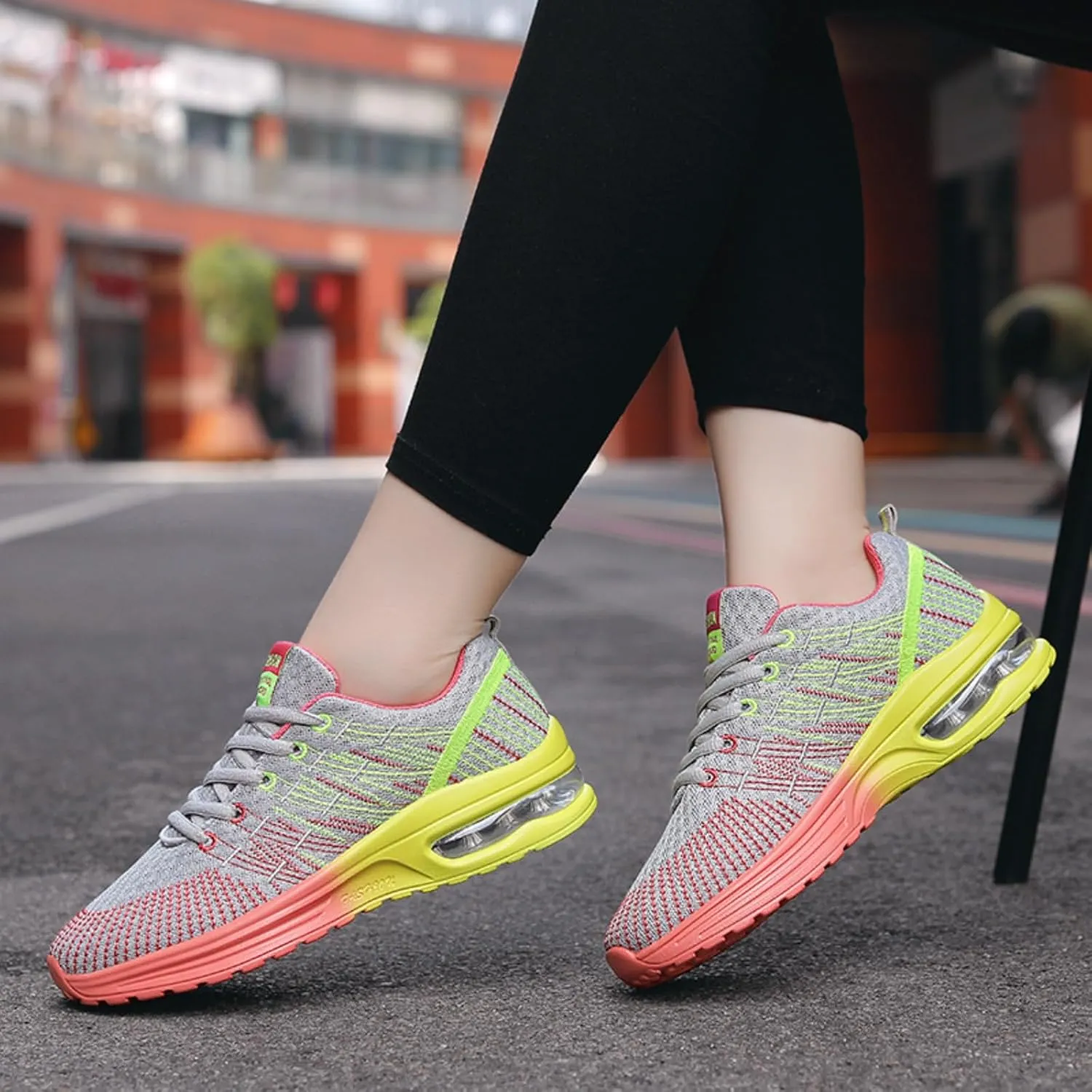 Breathable Mesh Y2K Colorful Running Sneakers for Daily Jogging with Lightweight Comfort Air Cushion Unique Multicolor Design