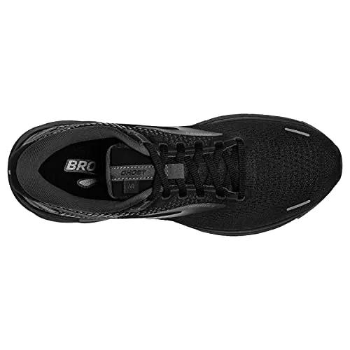 Brooks Ghost 14 Sneakers for Men Offers Soft Fabric Lining, Plush Tongue and Collar, and L Lace-Up Closure Shoes Black/Black/Ebony 11 D - Medium