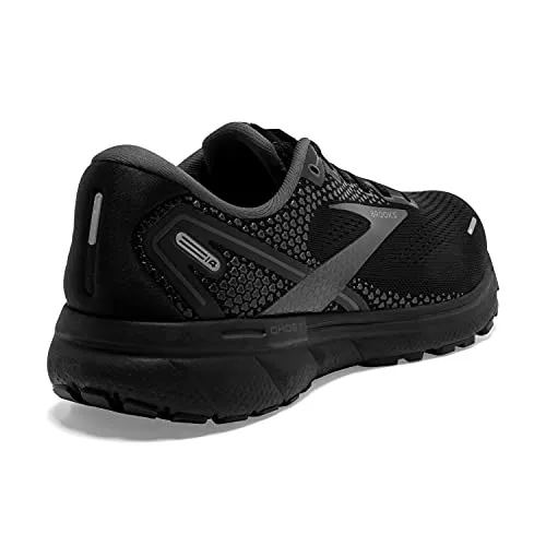 Brooks Ghost 14 Sneakers for Men Offers Soft Fabric Lining, Plush Tongue and Collar, and L Lace-Up Closure Shoes Black/Black/Ebony 11 D - Medium
