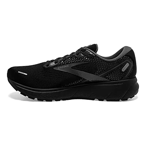 Brooks Ghost 14 Sneakers for Men Offers Soft Fabric Lining, Plush Tongue and Collar, and L Lace-Up Closure Shoes Black/Black/Ebony 11 D - Medium