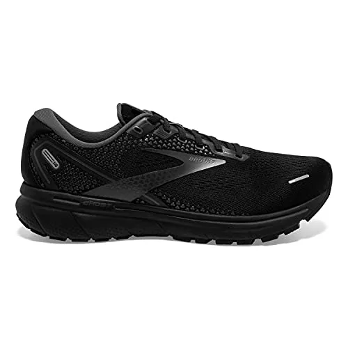 Brooks Ghost 14 Sneakers for Men Offers Soft Fabric Lining, Plush Tongue and Collar, and L Lace-Up Closure Shoes Black/Black/Ebony 11 D - Medium