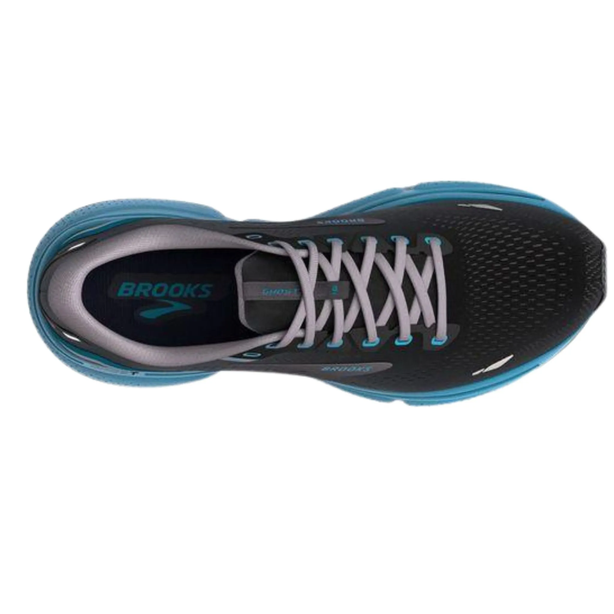 Brooks Men's 110393 056 Ghost 15 Black Blackened Pearl Blue  Cushion Running Shoes