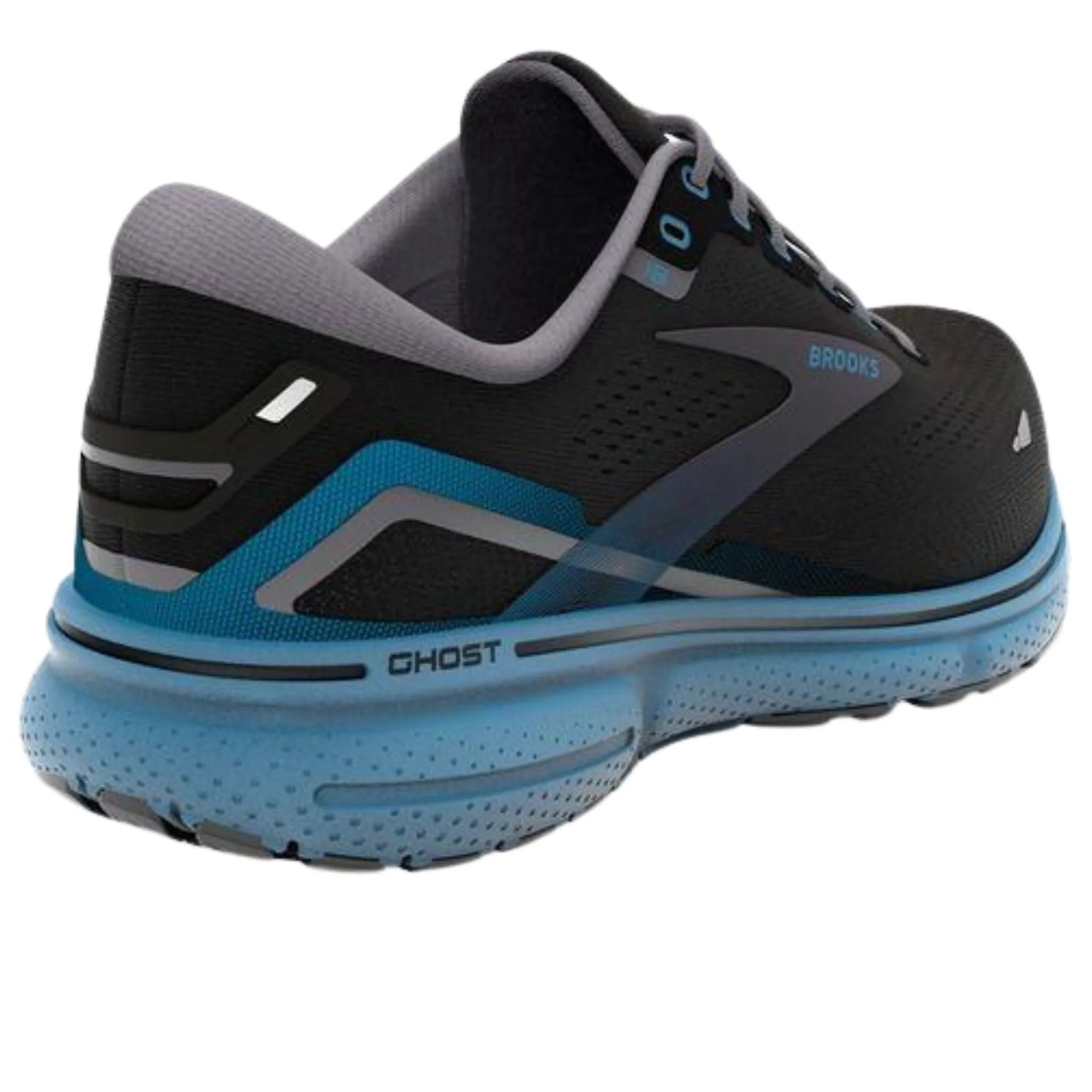 Brooks Men's 110393 056 Ghost 15 Black Blackened Pearl Blue  Cushion Running Shoes