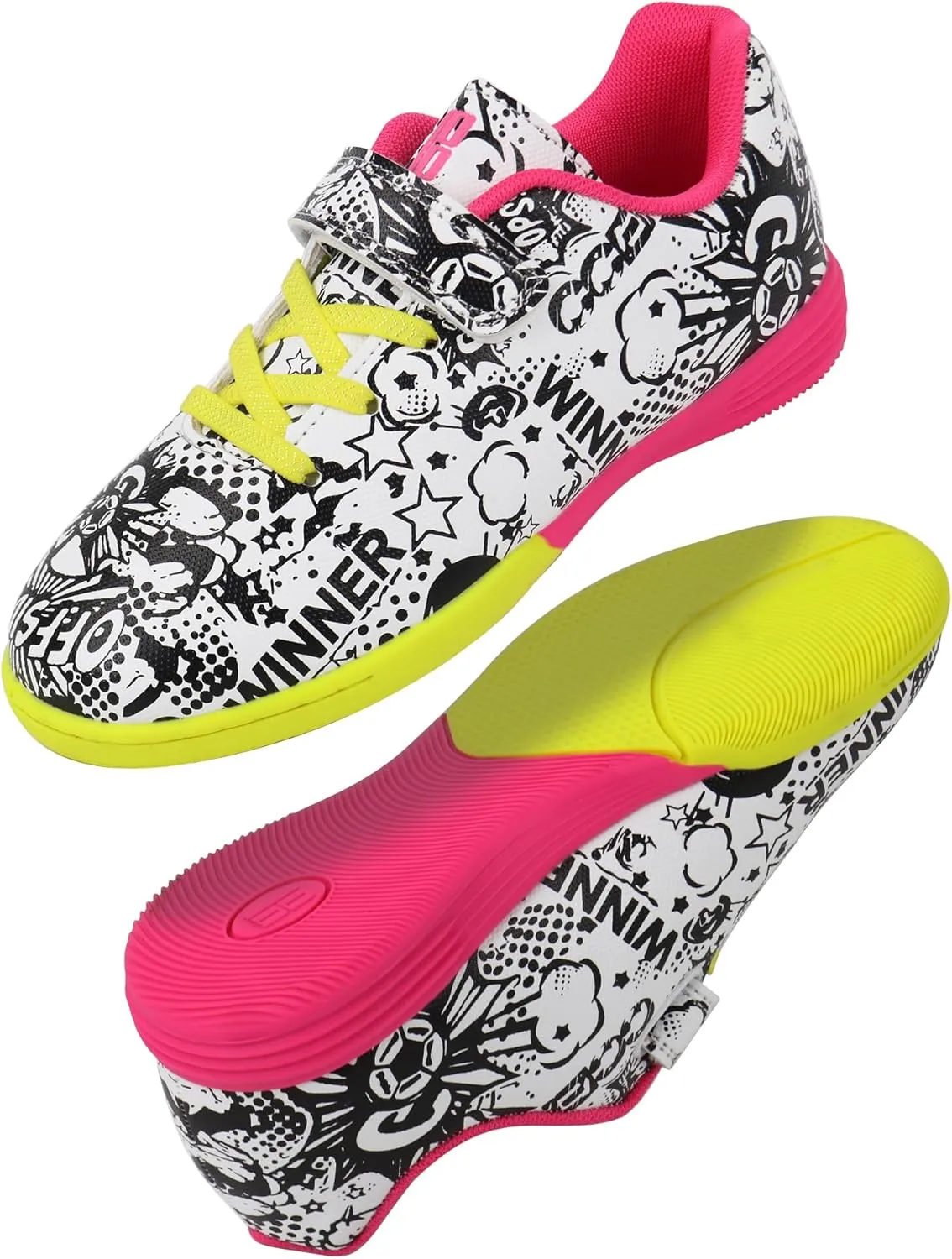 brooman Kids Indoor Soccer Shoes Boys Girls Futsal Soccer Shoes