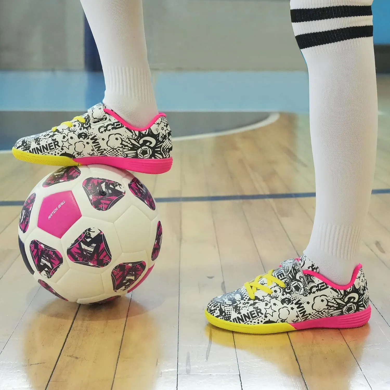 brooman Kids Indoor Soccer Shoes Boys Girls Futsal Soccer Shoes