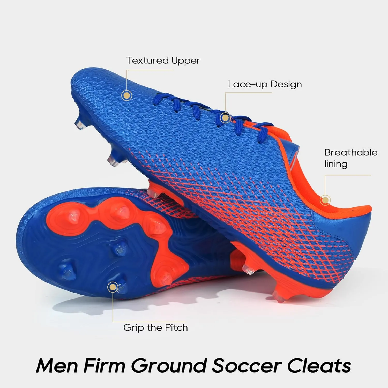 brooman Men Firm Ground Soccer Cleats Soccer Shoes