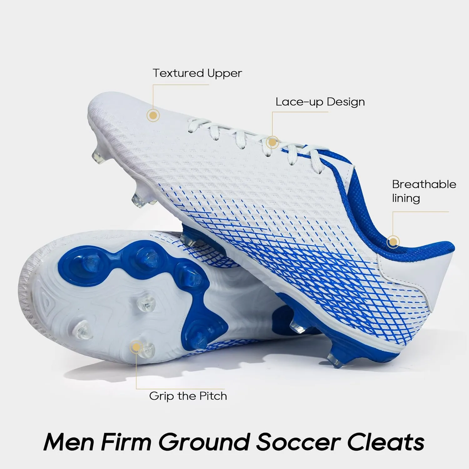 brooman Men Firm Ground Soccer Cleats Soccer Shoes