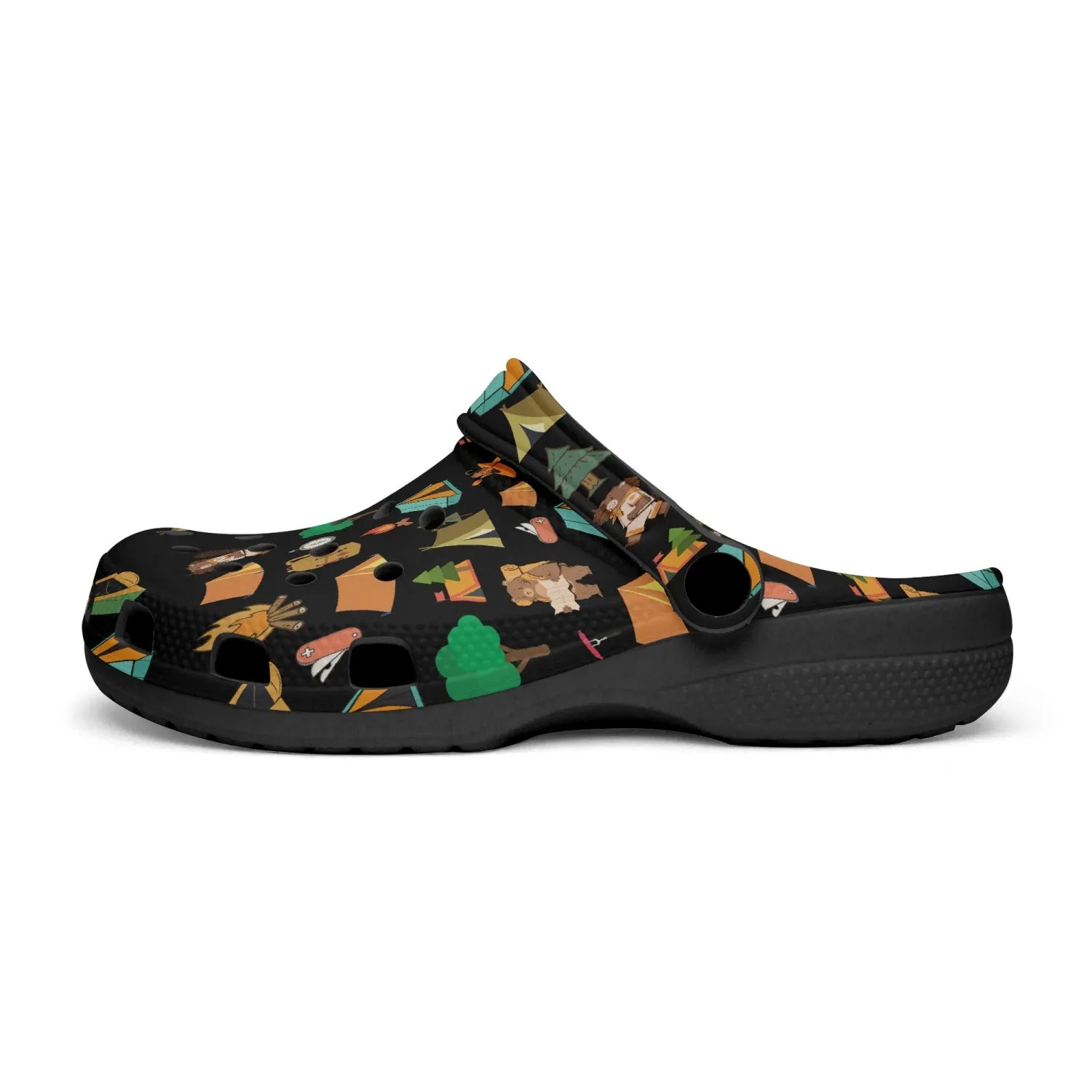 Camping Black Unisex Rubber Shoes up to size 12