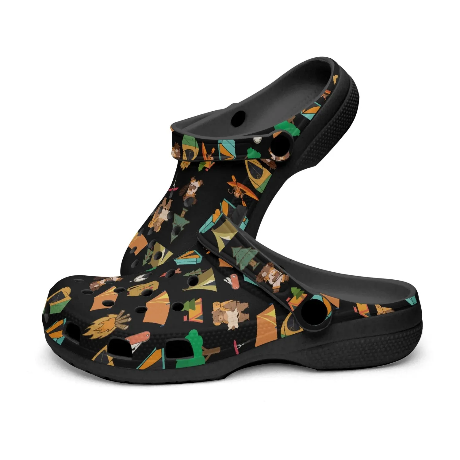 Camping Black Unisex Rubber Shoes up to size 12