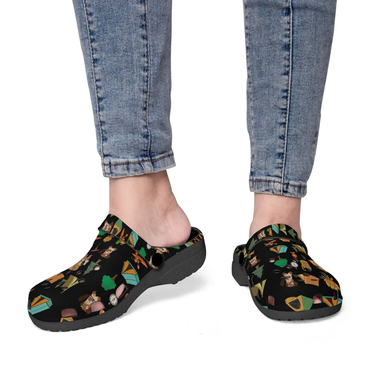 Camping Black Unisex Rubber Shoes up to size 12