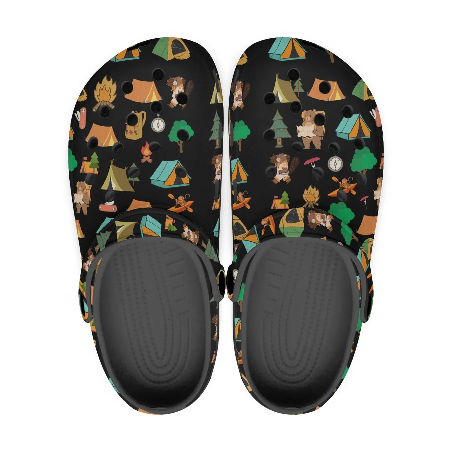 Camping Black Unisex Rubber Shoes up to size 12