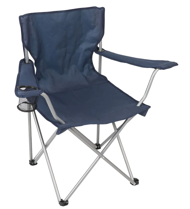 Camping Folding Chair with Cup Holder and Carry Bag, Blue NEW