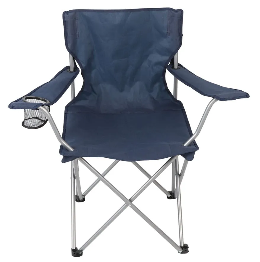 Camping Folding Chair with Cup Holder and Carry Bag, Blue NEW