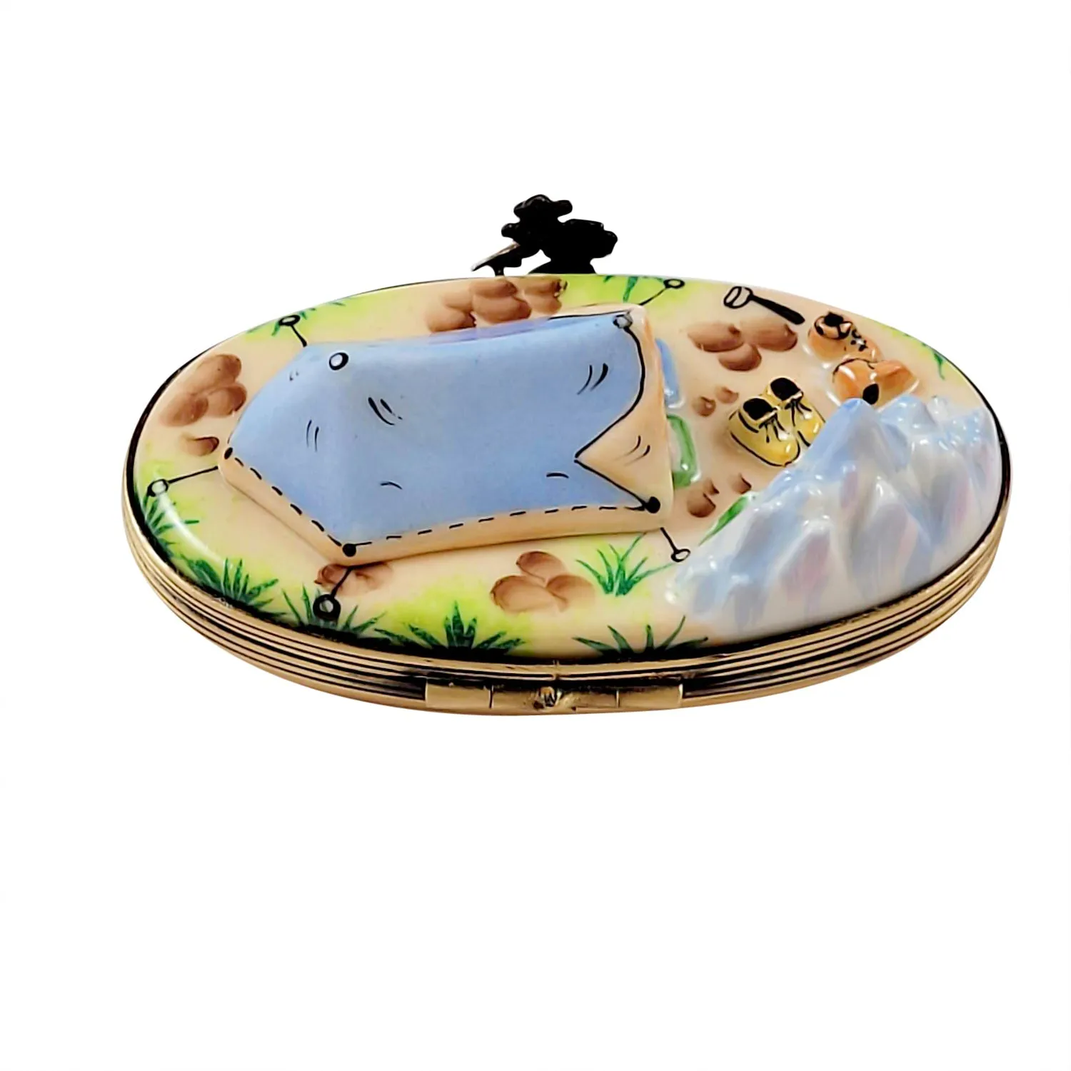Camping Tent Limoges Porcelain Box