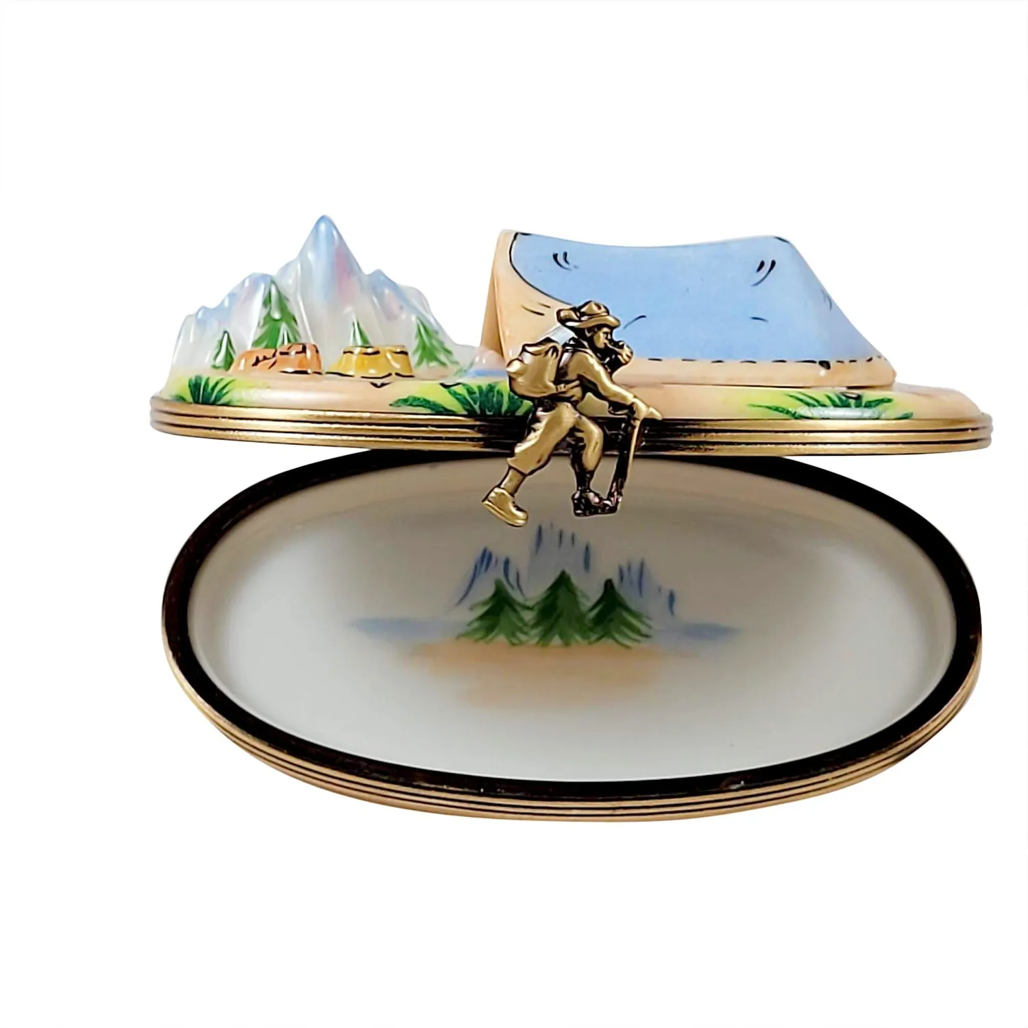 Camping Tent Limoges Porcelain Box