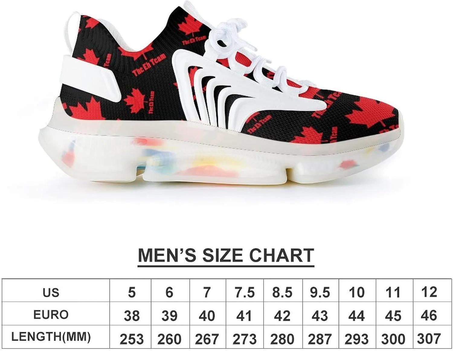 Canada Eh Team Maple Men's Running Shoes Lightweight Walking Shoe Breathable Sneaker