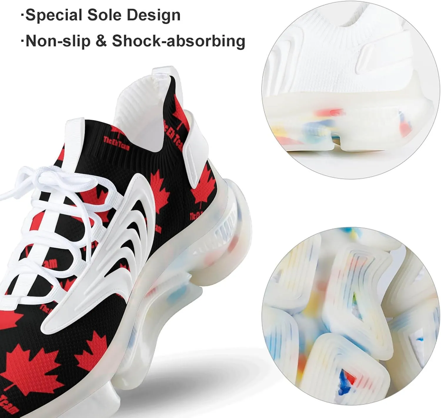 Canada Eh Team Maple Men's Running Shoes Lightweight Walking Shoe Breathable Sneaker