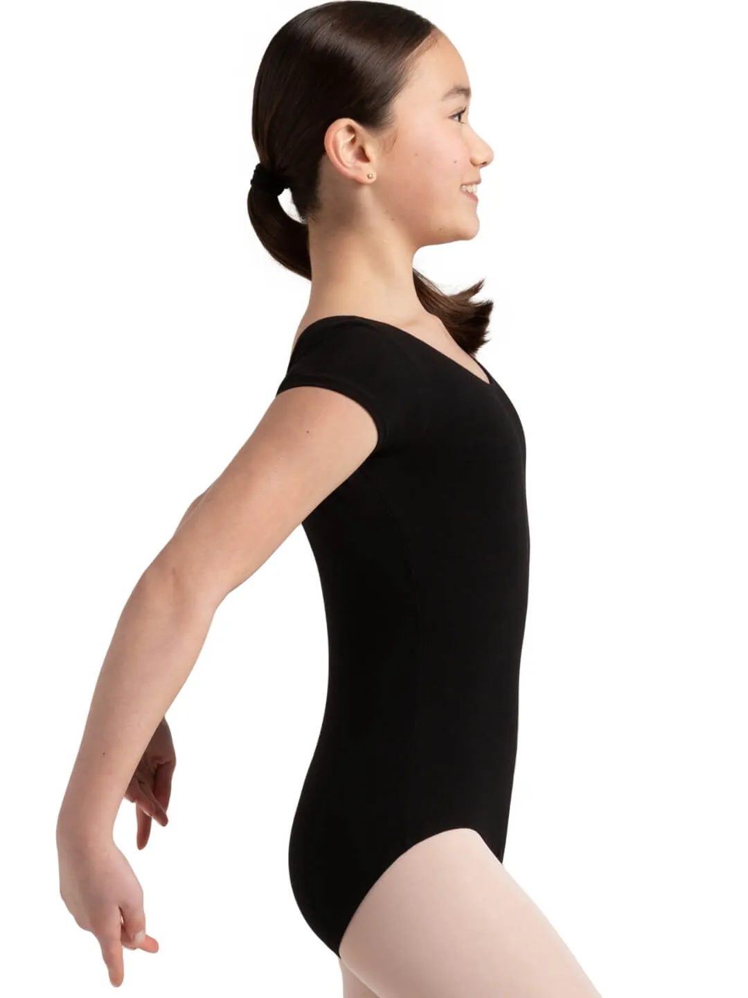 Capezio Short Sleeves Cotton Leotard | Girls | Style CC400C