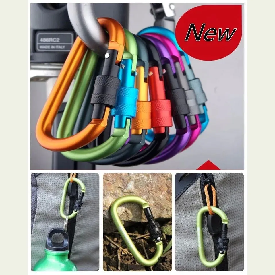 Carabiner Travel Kit Camping Equipment Alloy Aluminum Survival Gear Camp Mountaineering Hook Outdoor Carabiner GYH