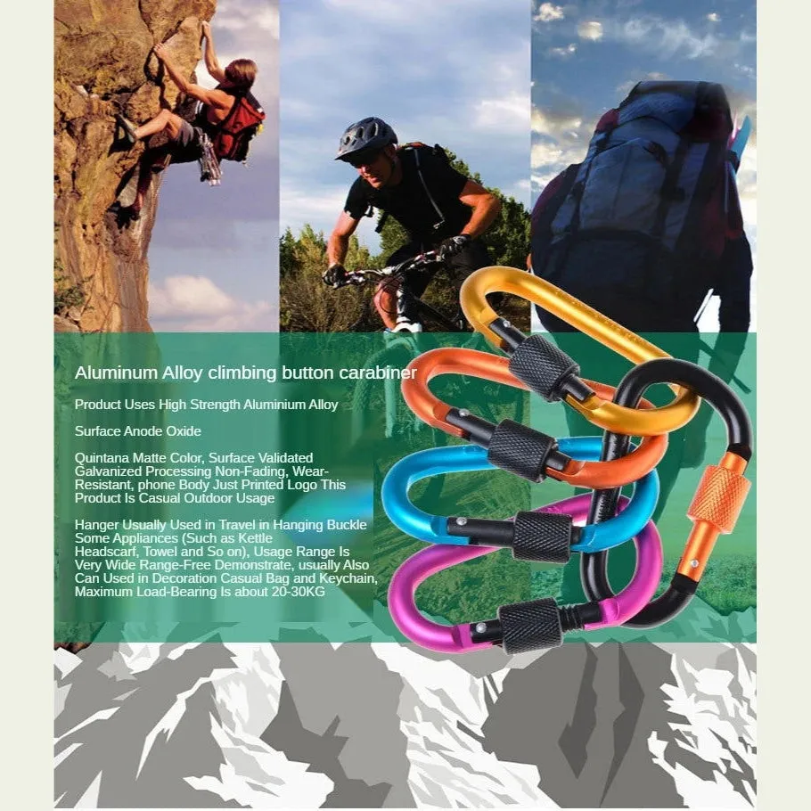 Carabiner Travel Kit Camping Equipment Alloy Aluminum Survival Gear Camp Mountaineering Hook Outdoor Carabiner GYH