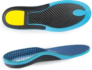 Carbon Fiber Shock-Absorbing Insole with Arch Support is Suitable for Basketball, Running, Cycling, Outdoor Hiking and Other Daily Sports. (Blue, M10.5/11W11.5/12300mm)
