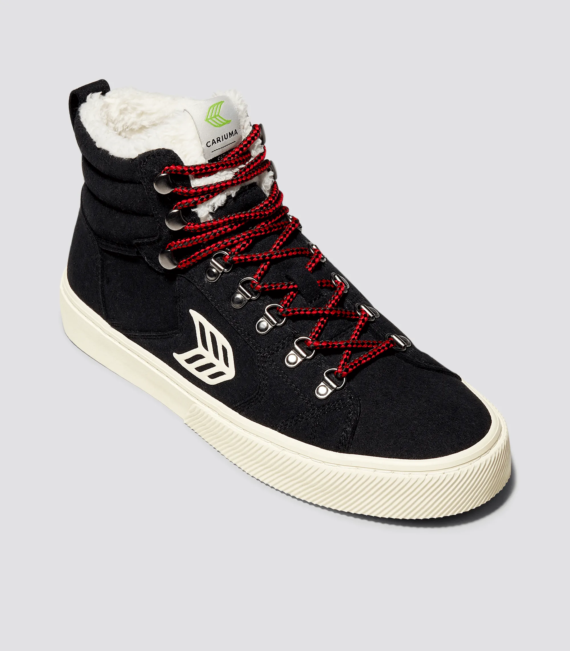 CATURI Black Suede Ivory Logo Boot Men