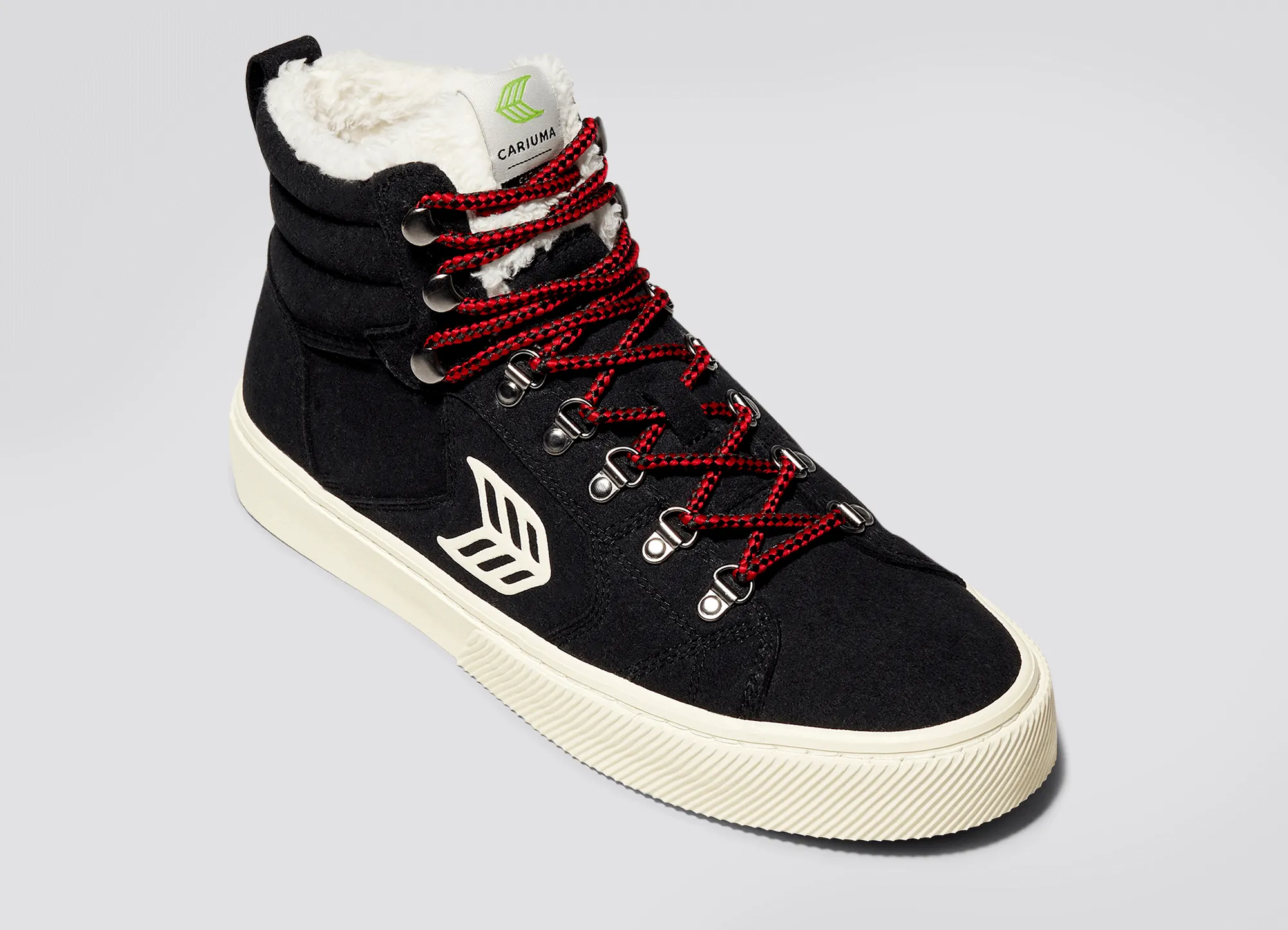 CATURI Black Suede Ivory Logo Boot Men