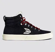 CATURI Black Suede Ivory Logo Boot Men