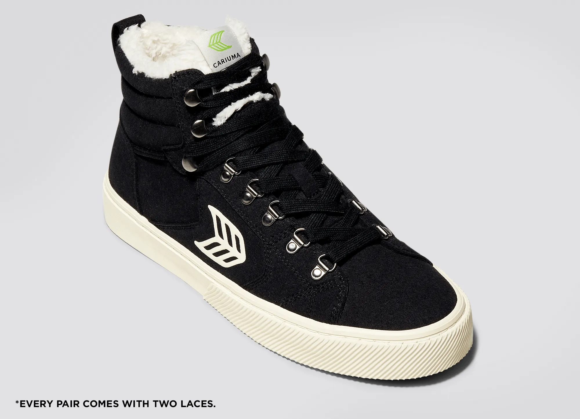 CATURI Black Suede Ivory Logo Boot Men