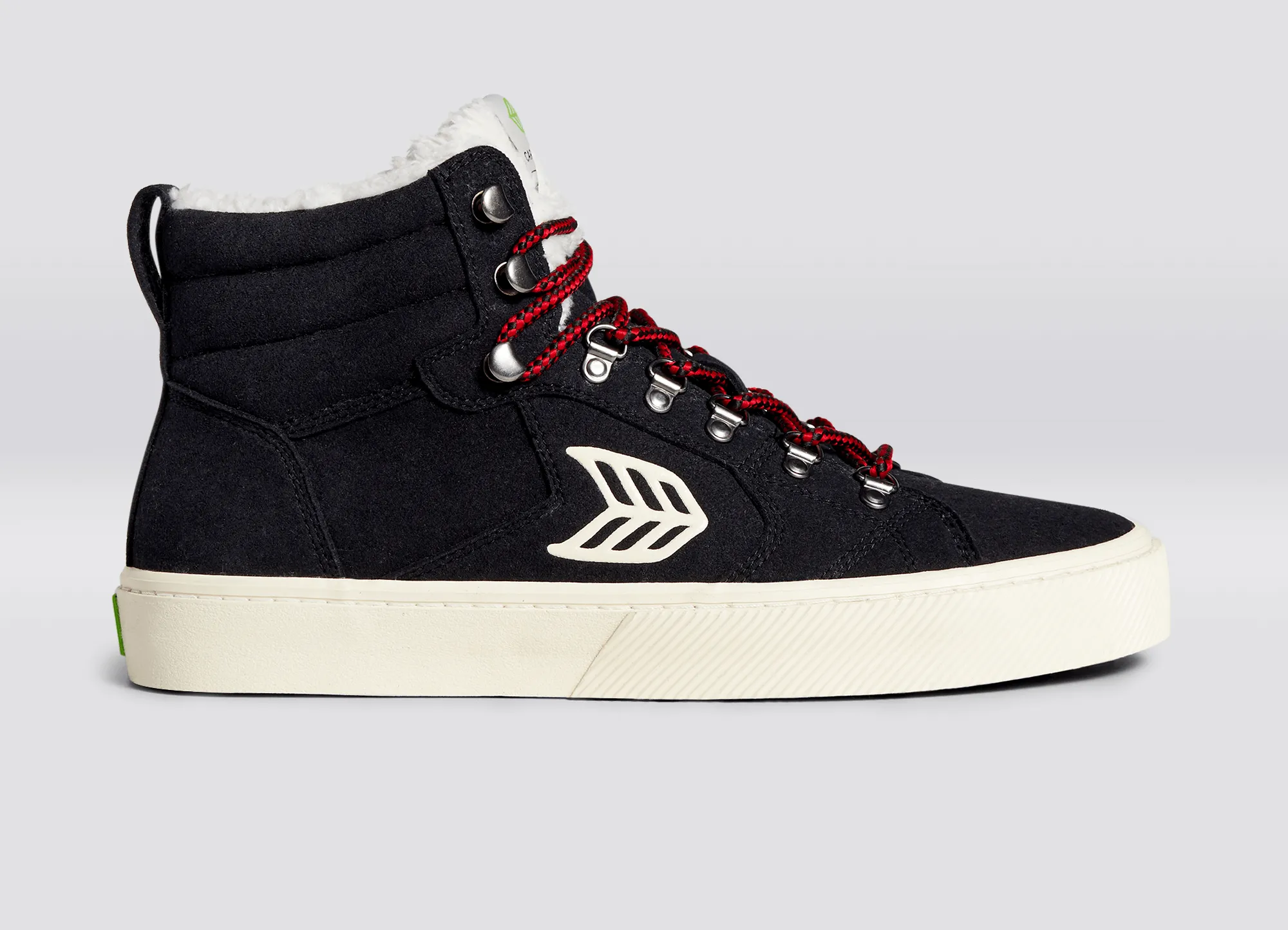 CATURI Black Suede Ivory Logo Boot Men
