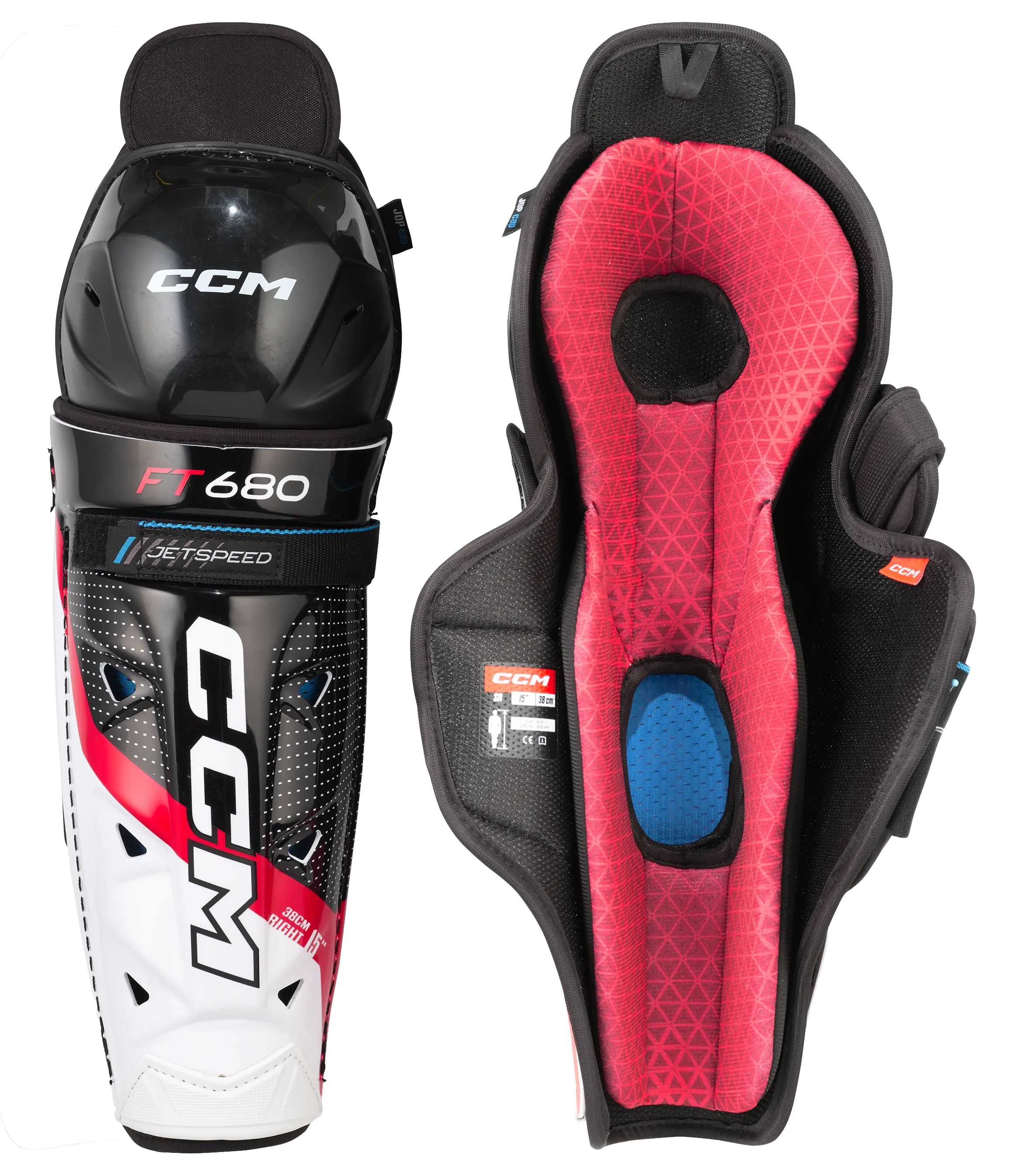 CCM JetSpeed FT680 Senior Shin Guards