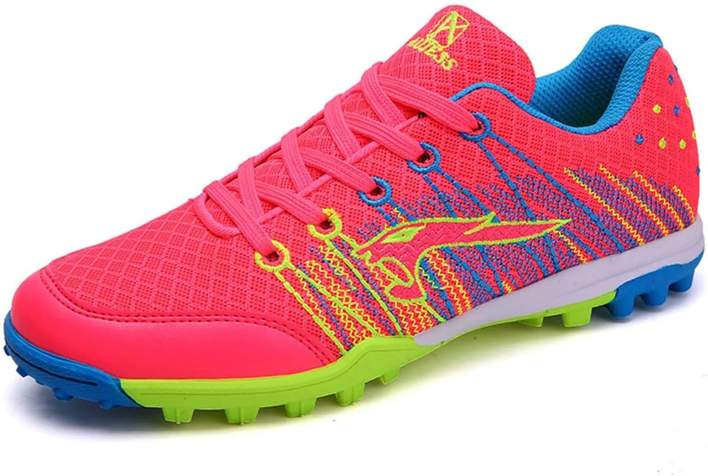 CERYTHRINA Kids Turf Soccer Shoes Boys Girls Athletic Indoor Outdoor Football Cleats Hook and Loop Shoes
