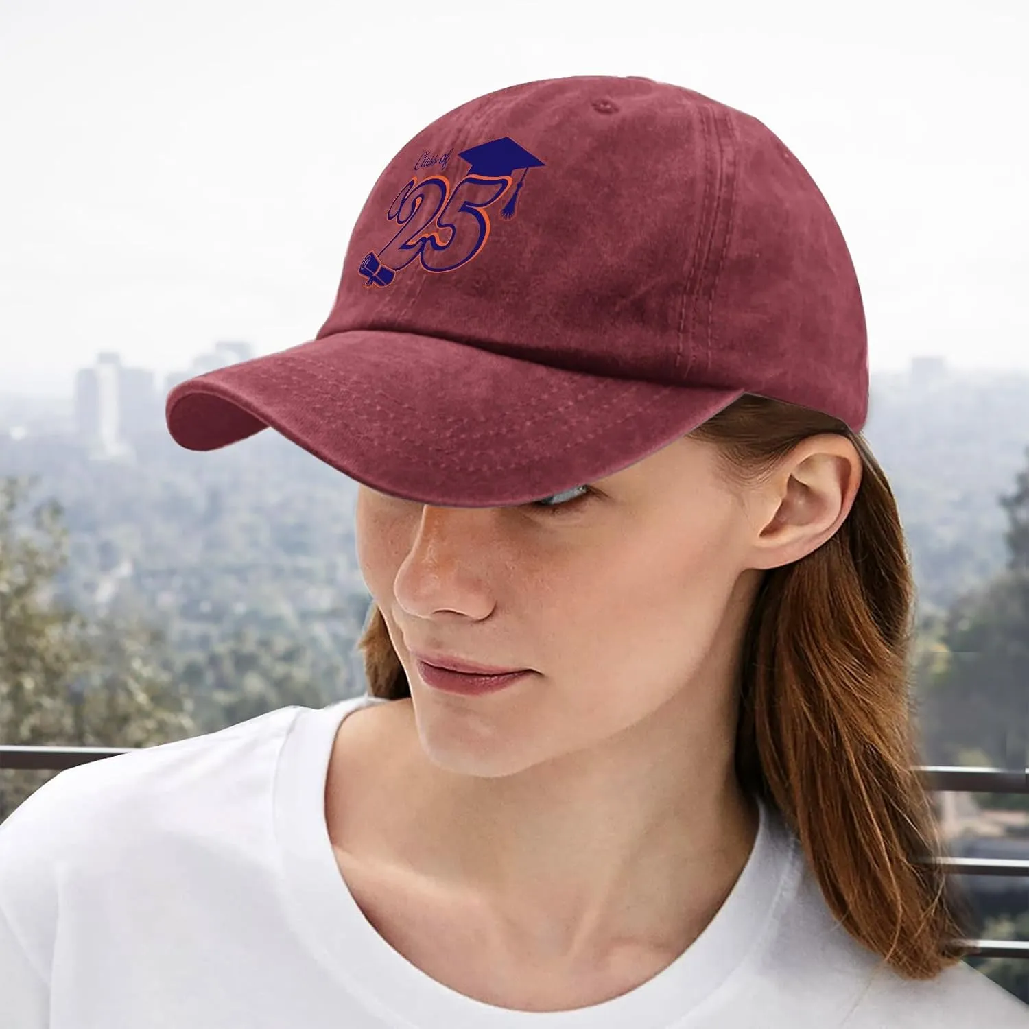 Class of 2025 Graduation Design Mens Baseball Hats Ball Hats for Women Light Weight Cap Ponytail Baseball Hat