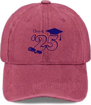 Class of 2025 Graduation Design Mens Baseball Hats Ball Hats for Women Light Weight Cap Ponytail Baseball Hat